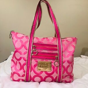 Poppy Pink Coach Tote